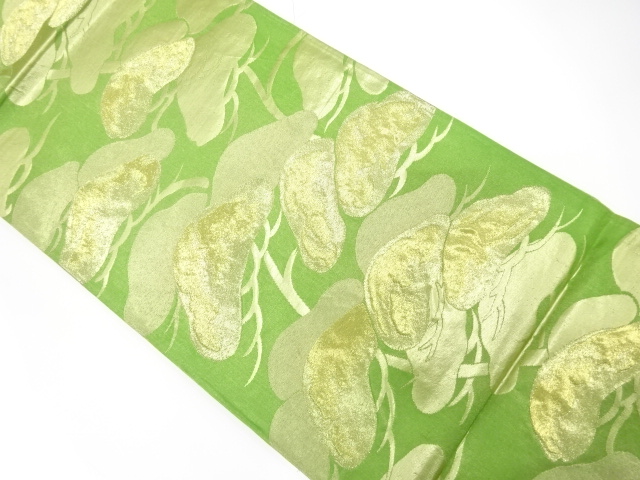 JAPANESE KIMONO / ANTIQUE FUKURO OBI / SILK / WOVEN PINE